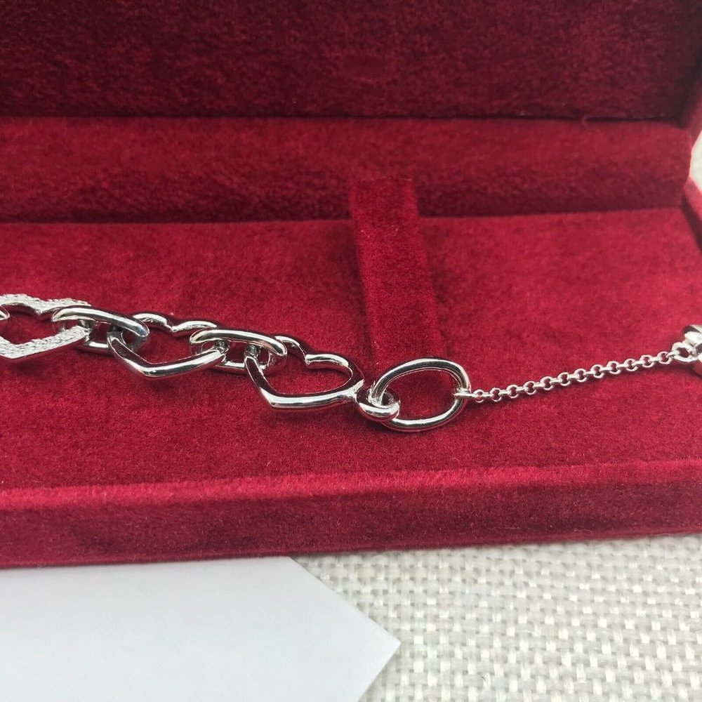 Authentic Affinity Diamonds Sterling Silver Hearts Bracelet - Picture 12 of 12